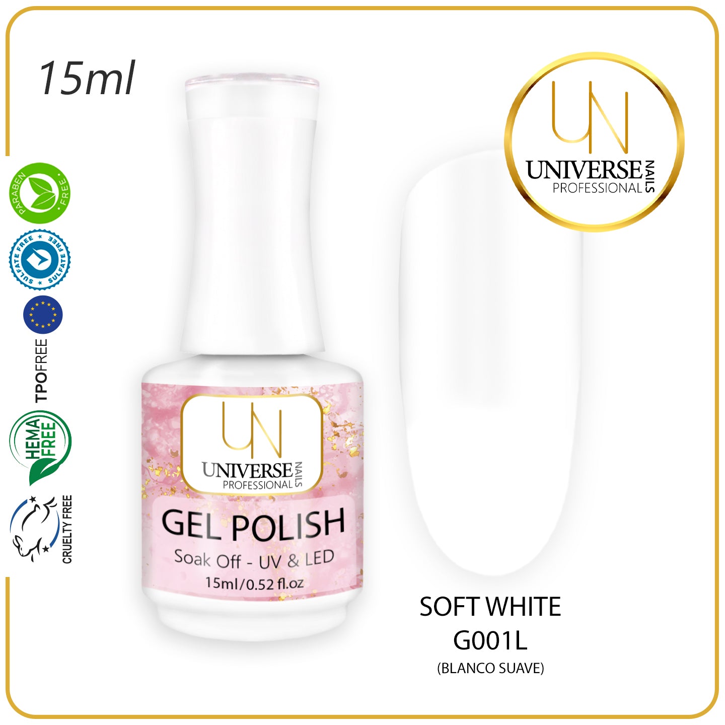 Gel Polish SOFT WHITE 15ml