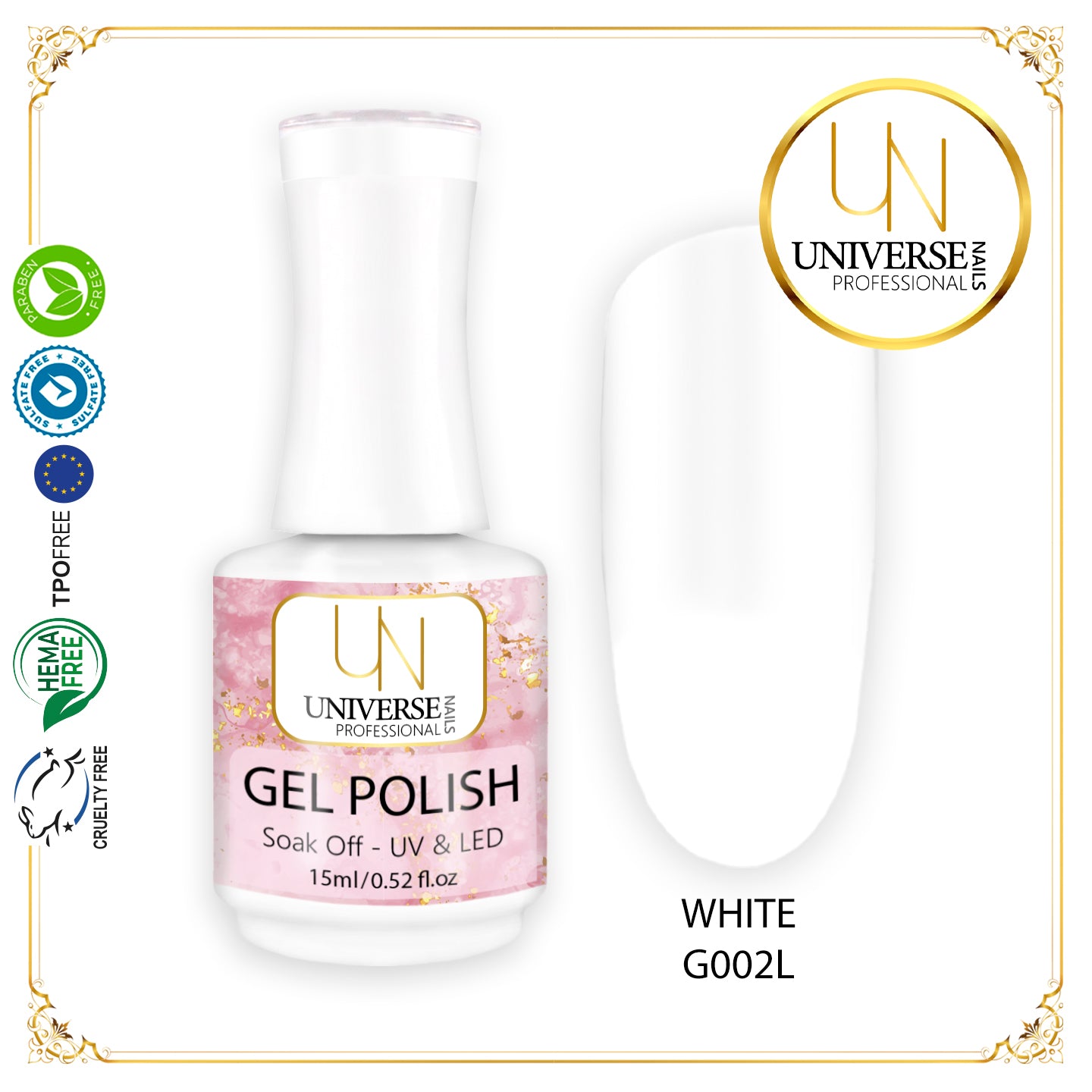Gel Polish WHITE 15ml