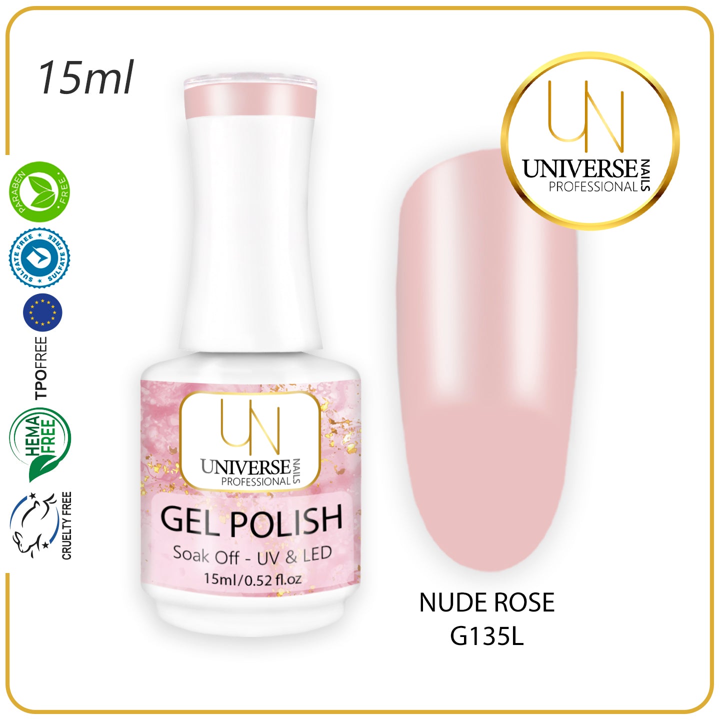 Gel Polish NUDE ROSE 15ml