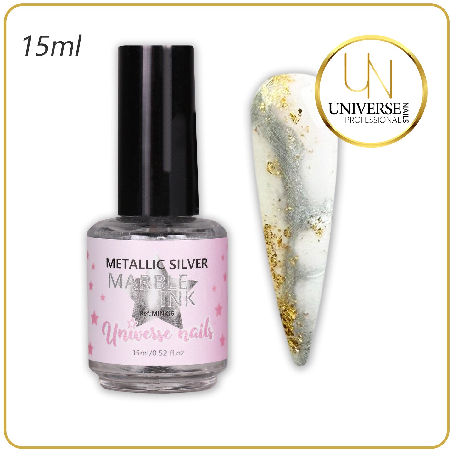 Marble ink METALLIC SILVER