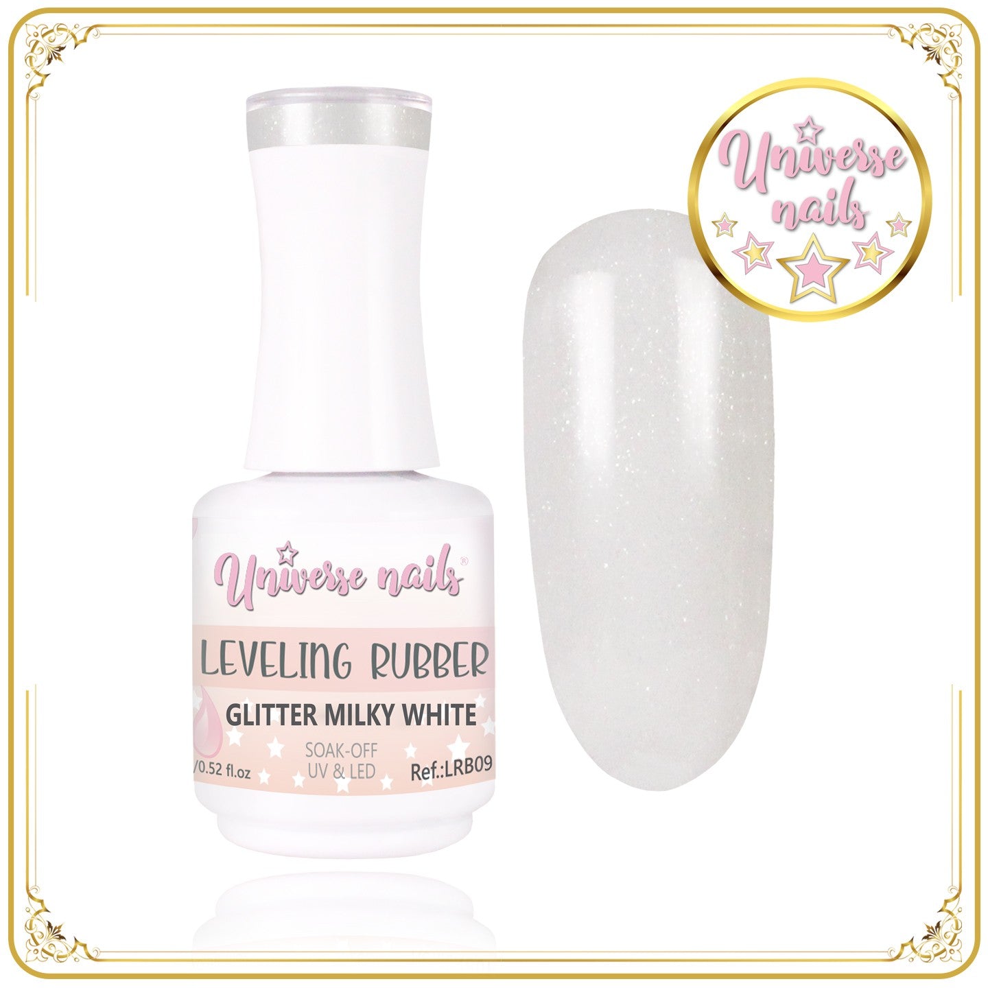 Leveling rubber GLITTER MILKY WHITE