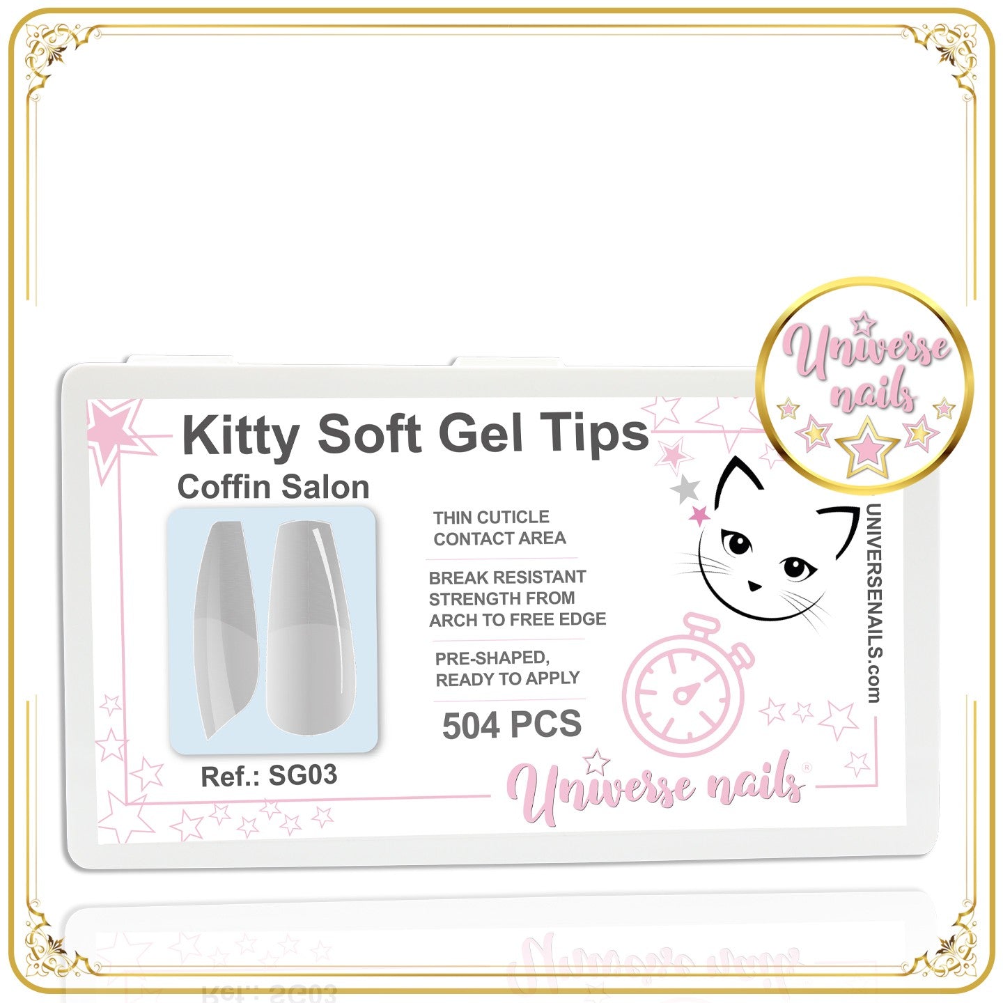 KITTY SOFT GEL TIPS COFFIN SALON