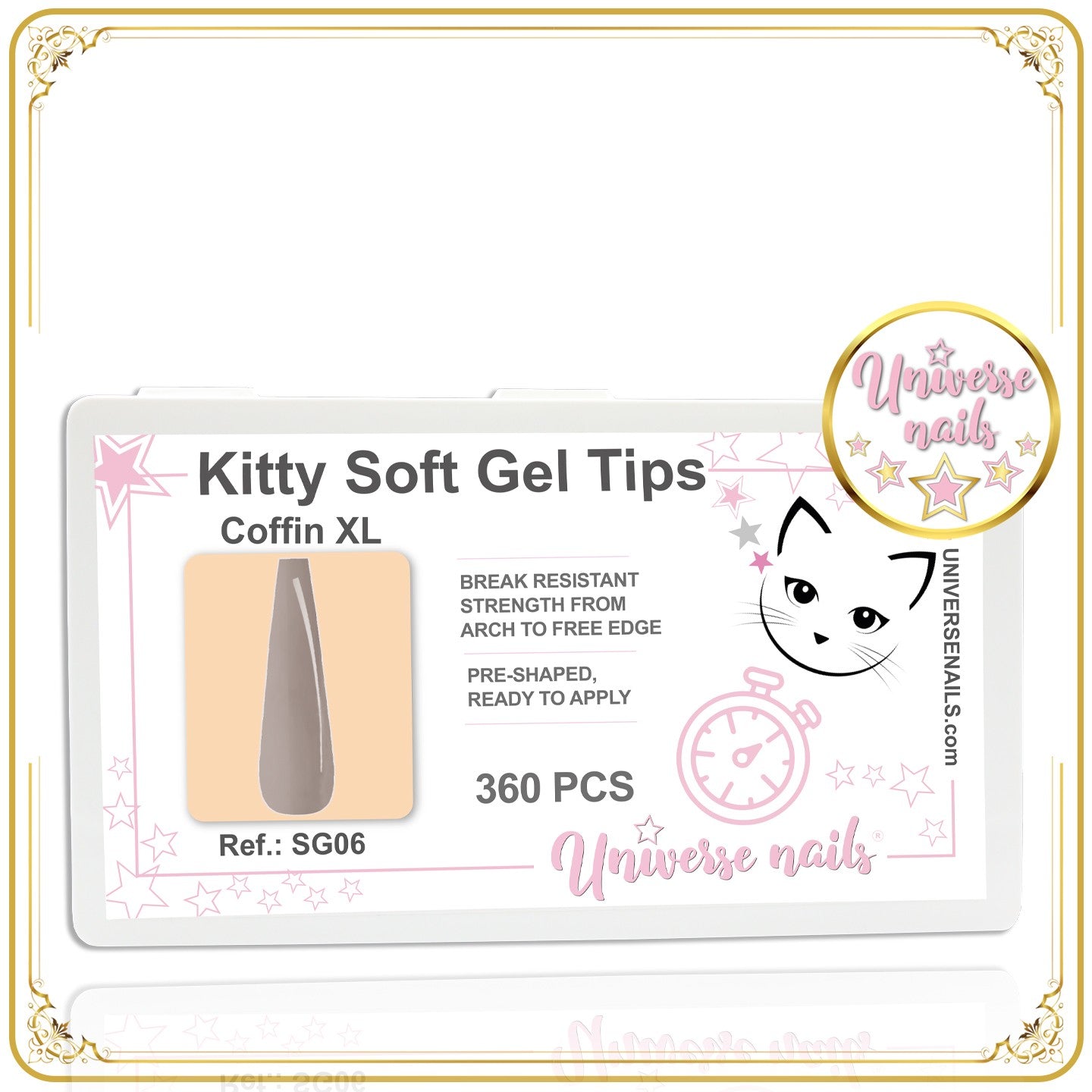 KITTY SOFT GEL TIPS COFFIN XL