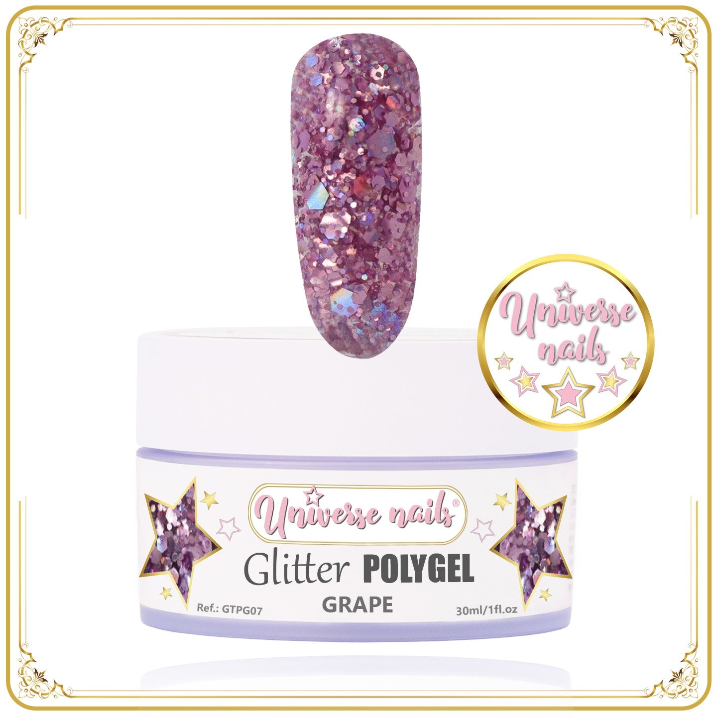 Polygel Glitter GRAPE