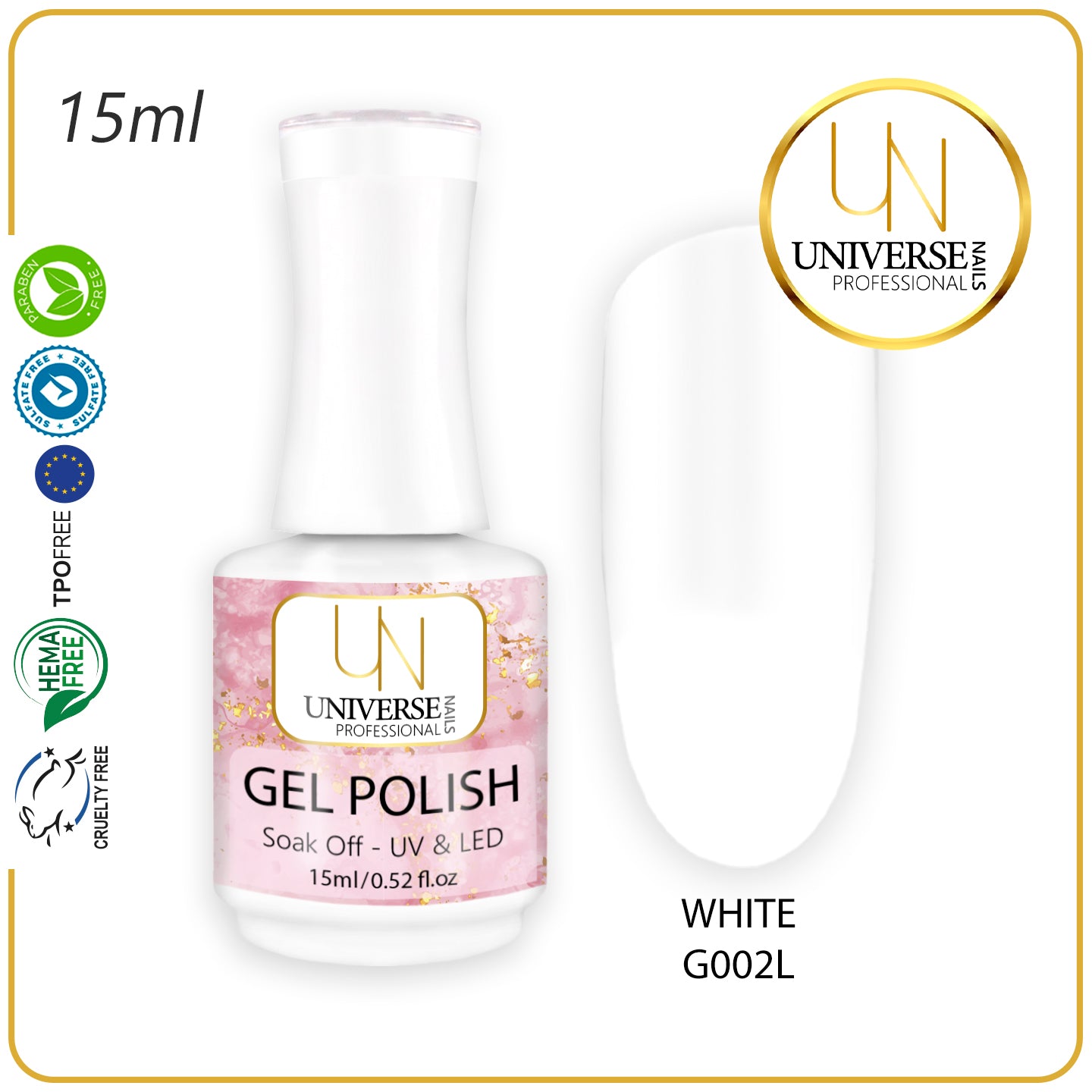 Gel Polish WHITE 15ml