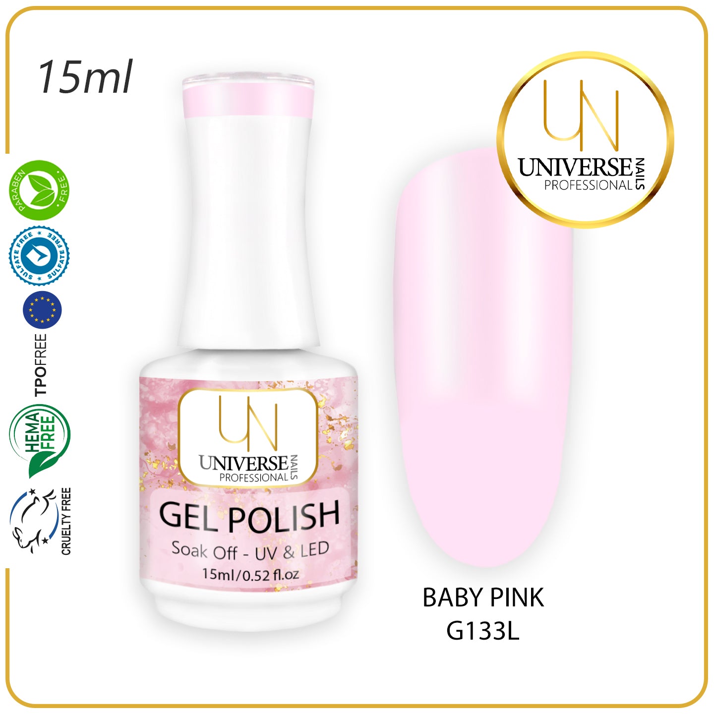 Gel Polish BABY PINK 15ml