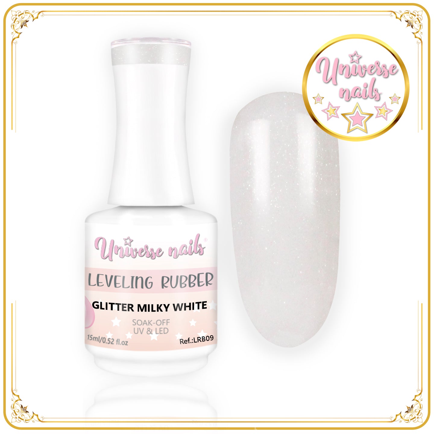Leveling rubber GLITTER MILKY WHITE